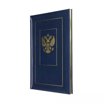 Записная книжка А4 64л кл deVENTE.Symbol, тв обл иск кож,тис ф,т тис,з ср,ляс,крм бл70,син