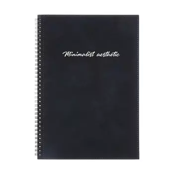 Записная книжка А4, 96 листов на гребне ESCALADA, интегральная обложка из искусственной кожи, тиснение фольгой, блок 70 г/м2, чёрный