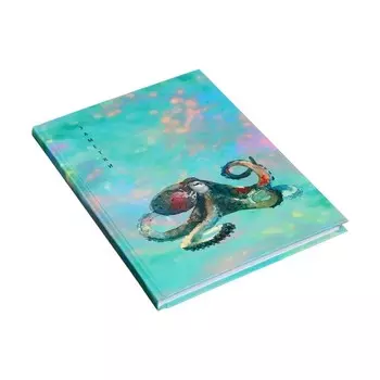 Записная книжка А5, 80 листов в клетку, Octopus, твёрдая обложка, ламинация "хамелион", блок 70г/м2
