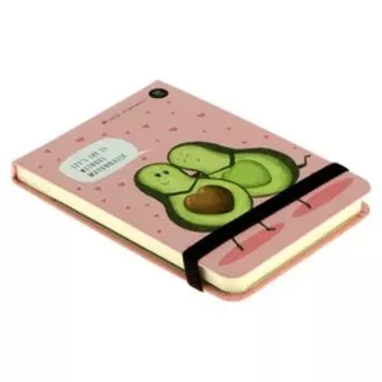 Записная книжка А6, 100 листов в клетку, на резинке Megapolis journal "Авокадо. Любовь"