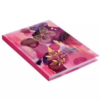 Записная книжка А6 (105 х 140 мм), 80 листов, в линейку "Фиолетовый сад", твёрдая обложка, матовая ламинация, глиттер, тиснение фольгой