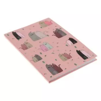 Записная книжка А6+, 64 листа в клетку "КотоЛюбовь", интегральня обложка, матовая ламинация, блок офсет