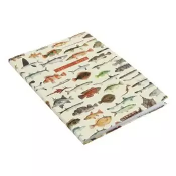 Записная книжка А6+, 64 листа в клетку "Рыбы", интегральня обложка, матовая ламинация, блок офсет