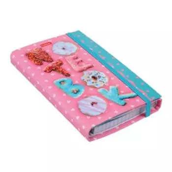 Записная книжка А6, 80 листов+50 листов, на гребне, "Сладкая жизнь", твёрдая обложка, с клапаном на резинке