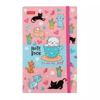 Записная книжка А6, 80 листов+50 листов, на гребне, "Ты моя радость", твёрдая обложка, с клапаном на резинке