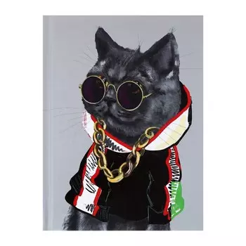 Записная книжка А6, 80 листов в клетку "Hi!", твёрдая обложка, глянцевая ламинация