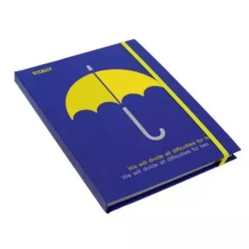 Записная книжка А6, 96 листов в линейку "Желтый зонт", твёрдая обложка, матовая ламинация