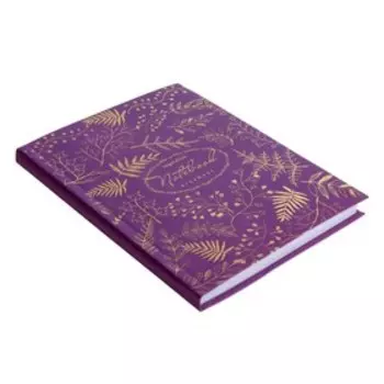 Записная книжка А6+, 96 листов в линию "Лавандовый", интегральная обложка, тиснение фольгой, глянцевая ламинация