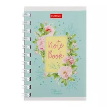 Записная книжка, А7, 40 листов, в клетку, на гребне, Floral dreams, обложка мелованный картон, блок офсет