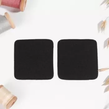 Заплатки для одежды, 5.55.5 см, клеевые, 2 шт., чёрные