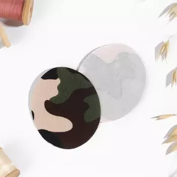 Заплатки для одежды, 7 5,5 см, термоклеевые, пара, цвет камуфляж