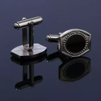 Запонки "Геометрия", цвет чёрный в серебре