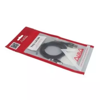 Зарядный кабель Aura TPC-UC3B Type-C в полиэстеровой оболочке, черный, 1,2 метр