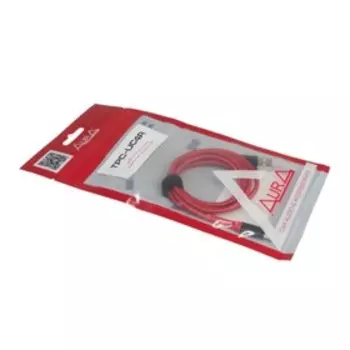 Зарядный кабель Aura TPC-UC4R Type-C в полиэстеровой оболочке, красный, 1,2 метр