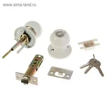 Защелка "АЛЛЮР" 5560 WW, ключ/фиксатор, белая