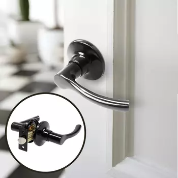 Защелка (мод.3186), межкомнатная, глянцевая, чёрная