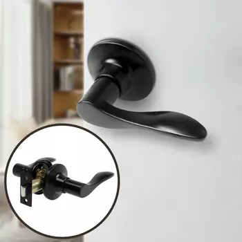 Защелка (мод.3187), межкомнатная, матовая, чёрная