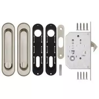 Защелка с ручками для раздвижных дверей Soft LINE SL-011 SN