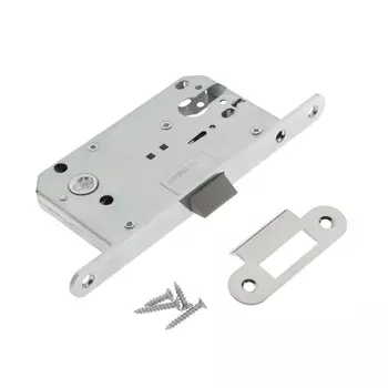 Защелка врезная под цилиндр LOCKLAND ZLK3CP, цвет хром, пластиковый язычок