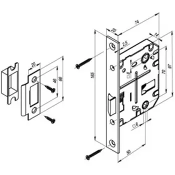 Защелка врезная Punto L72-50 ABG, цвет зеленая бронза