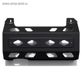 Защита глушителя Rival для Jeep Wrangler JL 2017-н.в., алюминий 6 мм, с крепежом, черная, 2333.2753.1.6