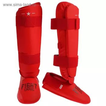 Защита голень+стопа FIGHT EMPIRE, размер M, цвет красный