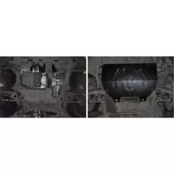 Защита картера и КПП "АвтоБРОНЯ", Peugeot 307 2001-2008, с крепежом, 111.04304.1