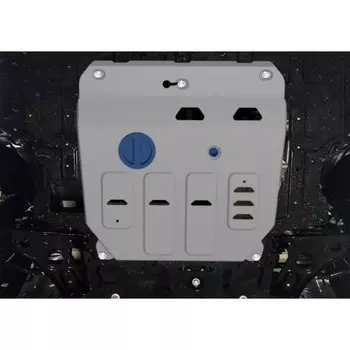 Защита картера и КПП Rival для Changan UNI-V РКПП 2023-н.в./Lamore РКПП 2023-н.в., алюминий 3 мм, с крепежом, штампованная, 333.8912.1