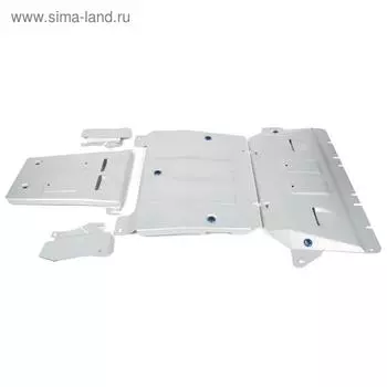 Защита картера, КПП и РК Rival для Audi A8 D5 2017-н.в., штампованная, алюминий 4 мм, с крепежом, 5 частей, K333.0345.1