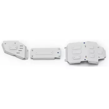 Защита картера, КПП и РК Rival, Toyota Land Cruiser 300 (V - 3.5; 4.0) 2021-н.в., алюминий 3.8 мм, с крепежом, штампованная, 3 части, K333.9551.1