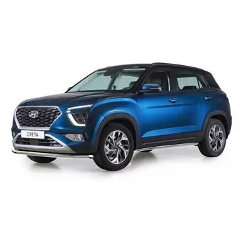 Защита переднего бампера d57 Rival, Hyundai Creta II 2021-н.в., нерж. сталь, R.2315.001