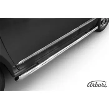 Защита штатных порогов Arbori d57 труба со скосами 45 градусов завальцованные Haval H6 2014-