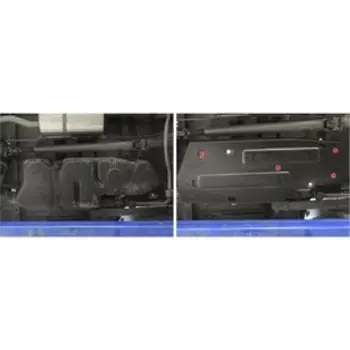 Защита топливного бака АвтоБРОНЯ для УАЗ Patriot I рестайлинг (V - все) 2016-н.в., сталь 3 мм, с крепежом, 222.06322.1