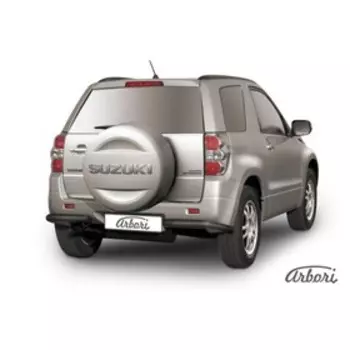 Защита заднего бампера "уголки" Arbori d57 черные SUZUKI GRAND VITARA 2005-2008