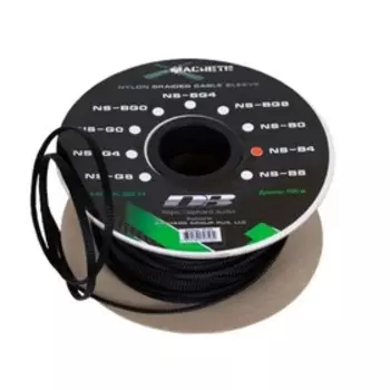 Защитная кабельная оплетка MACHETE NS-B4, черная, нейлон, 4Ga, бухта 100м