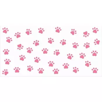Защитная самоклеящаяся пленка на месте кормления/туалета питомца "Лапки розовые" 50х25 см