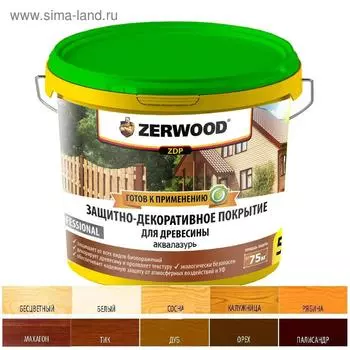 Защитно-декоративное покрытие ZERWOOD ZDP тик 5кг