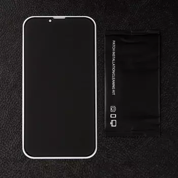 Защитное стекло для iPhone 13 Pro Max/14 Plus, антишпион, 9H, 0.33 мм, чёрное