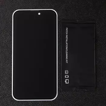 Защитное стекло для iPhone 14 Pro Max, антишпион, 9H, 0.33 мм, чёрная рамка