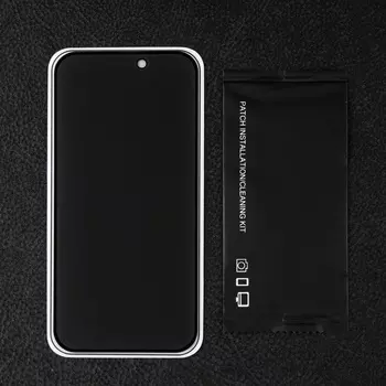 Защитное стекло для iPhone 15 Pro, антишпион, 9H, 0.33 мм, чёрное