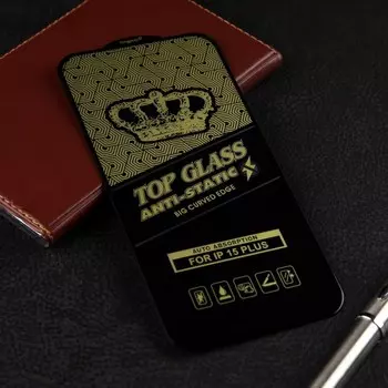 Защитное стекло Eltronic, для iPhone 15+, противоударное, чёрное