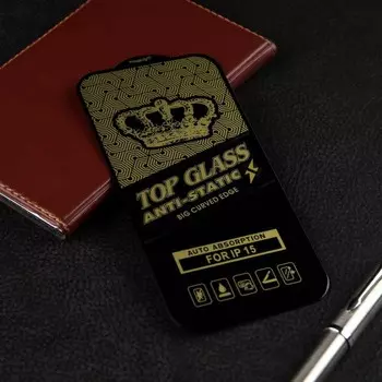 Защитное стекло Eltronic, для iPhone 15, противоударное, чёрное