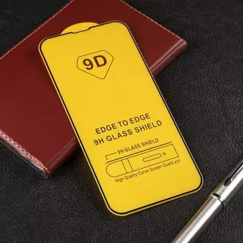 Защитное стекло mObility, для iPhone 13/13 Pro, полный клей, черное