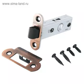 Защёлка "АЛЛЮР АРТ" L45-8-R18 AC, без ручек, овал.торц.планка18 мм, цвет античная медь