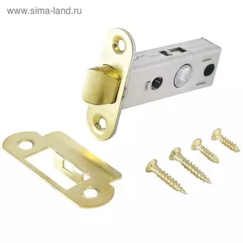 Защёлка "АЛЛЮР АРТ" L45-8-R18 PB, без ручек, овал.торц.планка18 мм, цвет золото