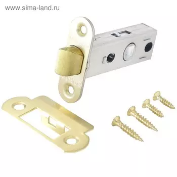 Защёлка "АЛЛЮР АРТ" L45-8-R18 SB, без ручек, овал.торц.планка 18 мм, цвет матовое золото