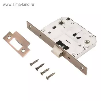 Защёлка "АЛЛЮР АРТ" L7050S AC, без ручек, с фиксатором, планка18 мм, цвет античная медь