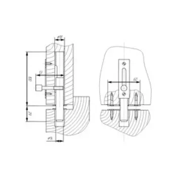 Засов "Киров" Секрет ЗД-05, врезной, цвет античная бронза
