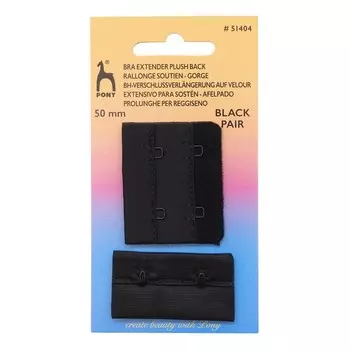 Застежка для бюстгальтера 2x2, 50мм, черный PONY