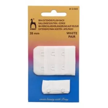 Застежка для бюстгальтера 3x2, 38мм, белый PONY